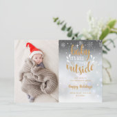 Faire-part Bébé son froid dehors vacances 2 Photo Naissance (Debout devant)