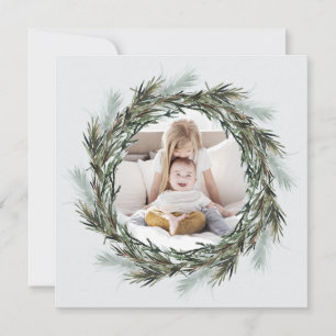 Faire-part Bébé son froid en dehors de la photo de Noël