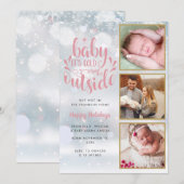 Faire-part Bébé Son Froid Extérieur Photos Fille Fête Naissan (Devant / Derrière)