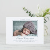 Faire-part Bébé Toile Bleue - Annonce de Naissance Photo (Debout devant)