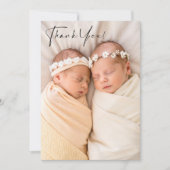 Faire-part bébé Twin moderne avec photos (Devant)