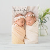 Faire-part bébé Twin moderne avec photos (Debout devant)