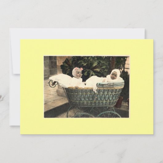 Faire-part bébé Twin vintage (Devant)