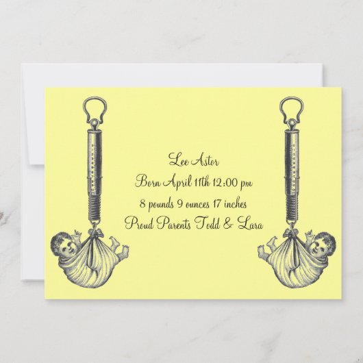 Faire-part bébé vintage (Dos)