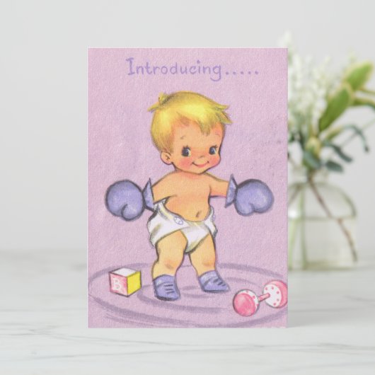 Faire-part bébé vintage (Debout devant)