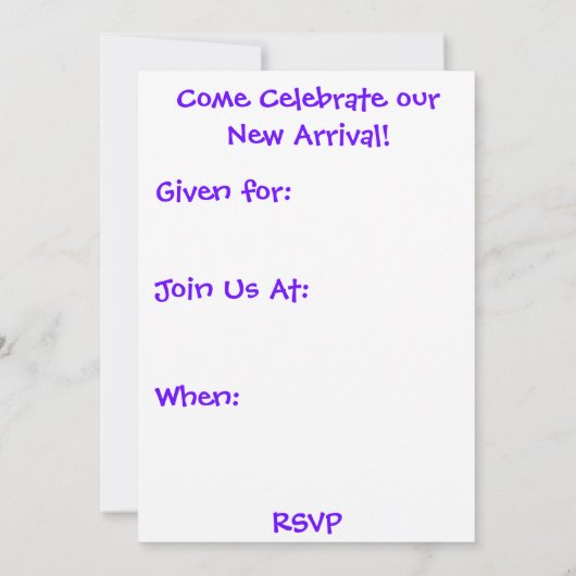 Faire-part bébé vintage (Dos)