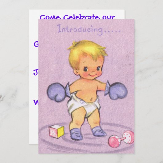 Faire-part bébé vintage (Devant / Derrière)