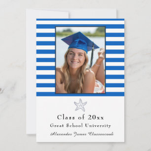 Faire-part Bécasseau marine moderne Bande blanche Announ