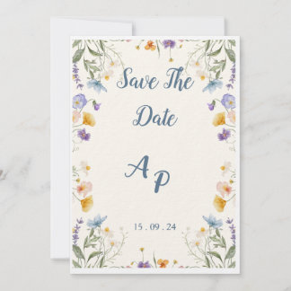 Faire-Part Beige Fleur pour Mariage