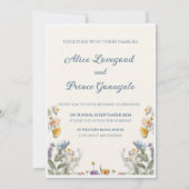 Faire-Part Beige Fleur pour Mariage (Dos)