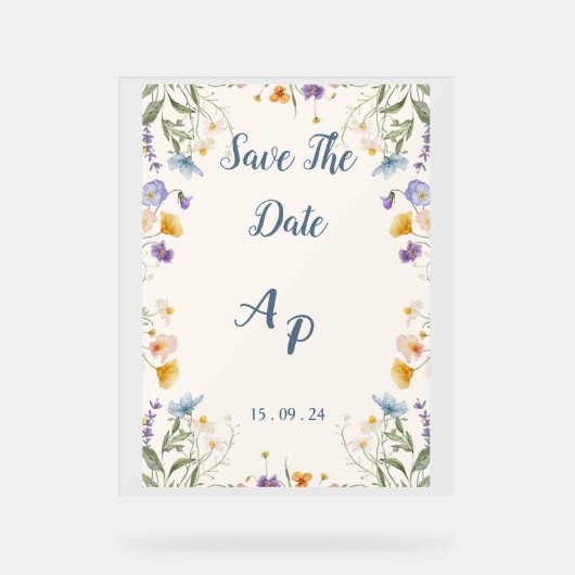 Faire-Part Beige Fleur pour Mariage (Recto)