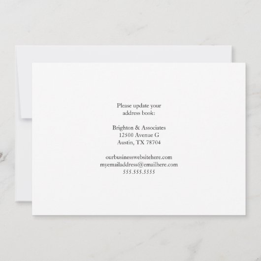 Faire-part Belle Blue Skyline Business Changement d'adresse (Dos)