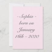 Faire-part Béni d'être une bénédiction pour la naissance d'un (Dos)