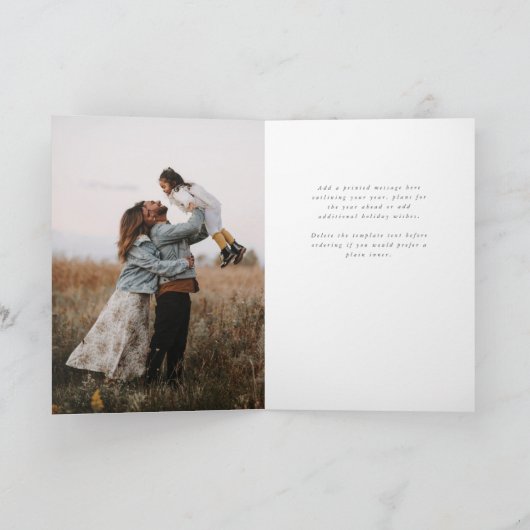 Faire-part Berry Red Scripting Cross Christmas/Holiday Card (Intérieur)