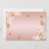 Faire-part Beurre rose rose floral Quinceanera (Dos)