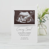 Faire-part Bientôt bébé numérisation grossesse (Debout devant)