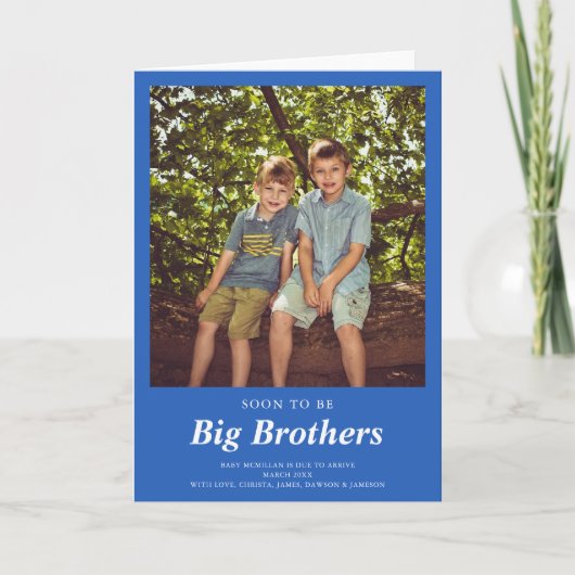 Faire-part Bientôt devenir la Grossesse Photo Big Brother Blu (Devant)