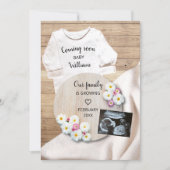 Faire-part Bientôt Floral Ultrasound Grossesse photo (Devant)