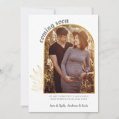 Faire-part Bientôt Gold Arch 2 Photo Grossesse (Devant)