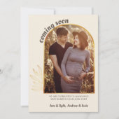 Faire-part Bientôt Gold Arch 2 Photo Grossesse neutre (Devant)