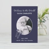 Faire-part Bienvenue à la photo de naissance de bébé de la Ma (Debout devant)