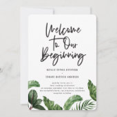 Faire-part Bienvenue à notre début de mariage de feuillage tr (Devant)