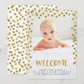 Faire-part Bienvenue  | Annonces Gold Modern Photo (Devant / Derrière)