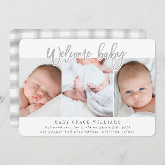 FAIRE-PART BIENVENUE BÉBÉ (Devant / Derrière)