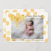 Faire-part Bienvenue bébé fille (Devant / Derrière)