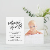 Faire-part Bienvenue dans le monde des annonces de naissance (Debout devant)