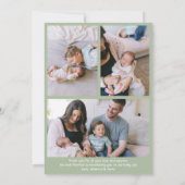 Faire-part Bienvenue dans le monde Sage Green Naissance de no (Dos)