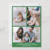 Faire-part Bienvenue dans le monde vert nouveau-né naissance (Dos)