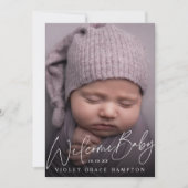 Faire-part Bienvenue décontracté Nouveau bébé photo naissance (Devant)