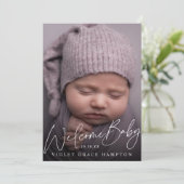 Faire-part Bienvenue décontracté Nouveau bébé photo naissance (Debout devant)