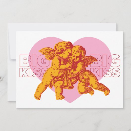 Faire-part Big Kiss Cupid Valentine Card. (Devant)