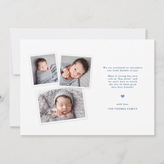 Faire-part Big Name Full Bleed Photo Nouveau bébé (Dos)