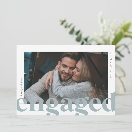 Faire-part Big News | Fiançailles photo (Debout devant)
