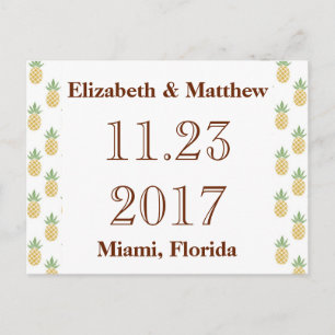 Faire-part Bilingue Enregistrer la date Carte postale Tropica