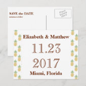 Faire-part Bilingue Enregistrer la date Carte postale Tropica (Devant / Derrière)