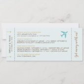 Faire-part Billet Aqua Beach Boarding Pass Enregistrer la car (Dos)