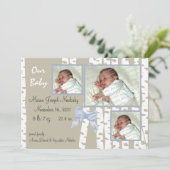 Faire-part Birch Trees and Bows Baby (Debout devant)