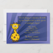 Faire-part Bismillah Giraffe Aqiqa Islam Baby salutation (Dos)