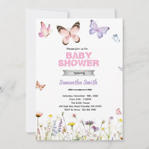 Faire-part Bisous de Papillon et Vœux de Bébé
