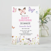 Faire-part Bisous de Papillon et Vœux de Bébé (Debout devant)