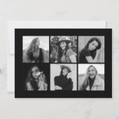 Faire-part Black and White 12 Photo Collage Graduation (Dos)