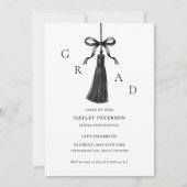 Faire-part Black Bow Modern Class of 2026 Graduation  (Devant)