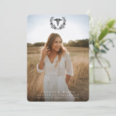 Faire-part Black Caduceus Médicale School 2 Diplôme Photo (Debout devant)