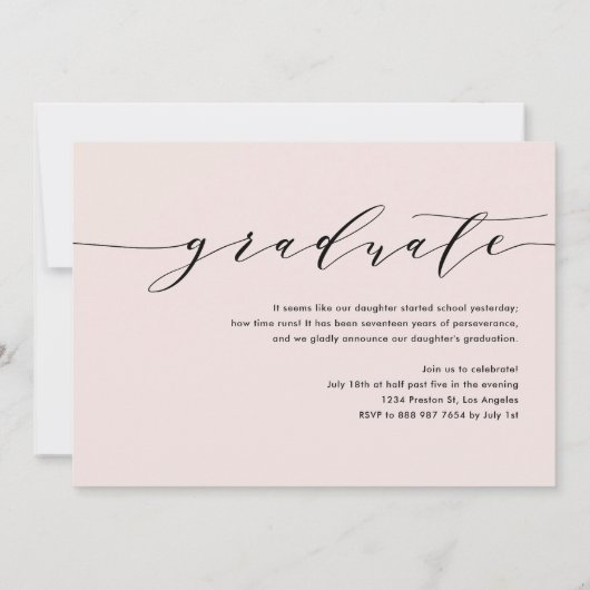 Faire-part Black Dainty Script Trois Diplôme Photo (Dos)