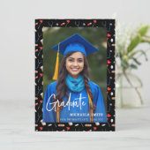 Faire-part Black Elegant Nurse Script Photo Graduation  (Debout devant)