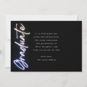 Faire-part Black Elegant Ombre Neon Grad Photo (Dos)